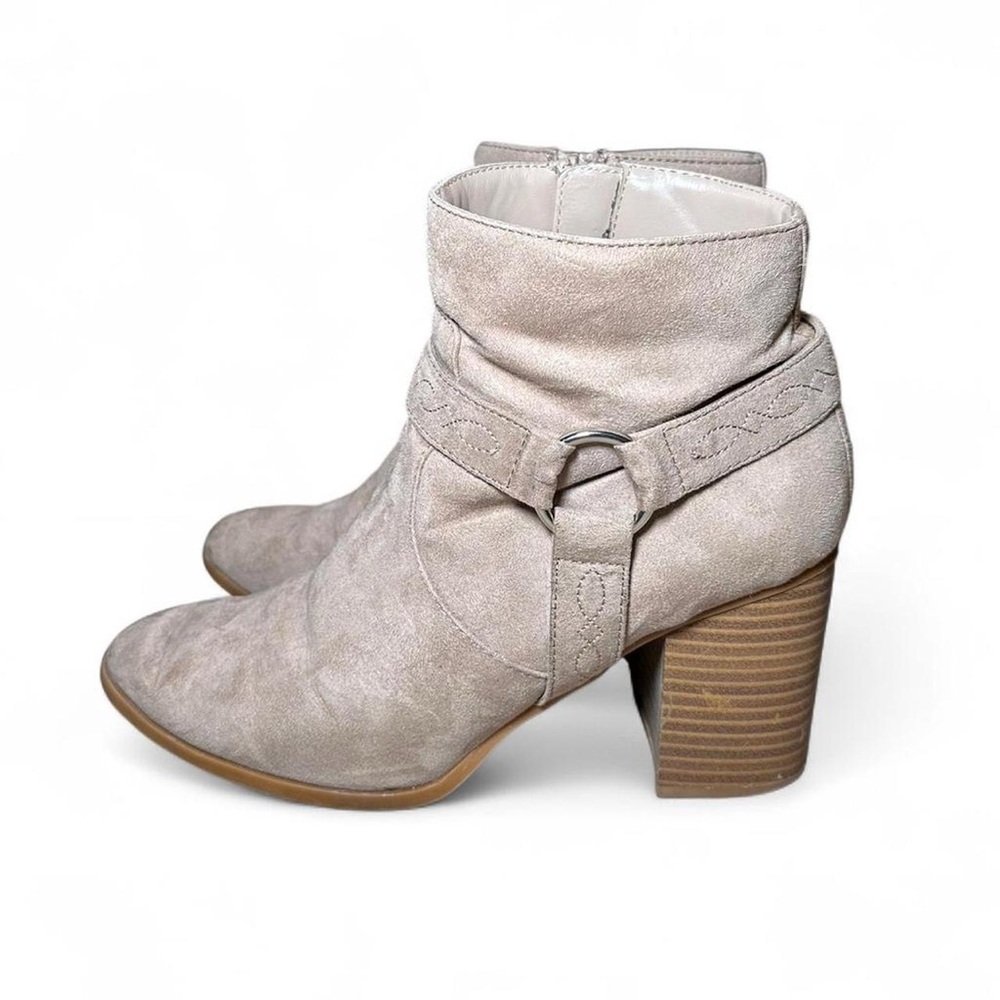 Tan Suede Wedge Ankle Boots Western Boho Cowgirl Festival